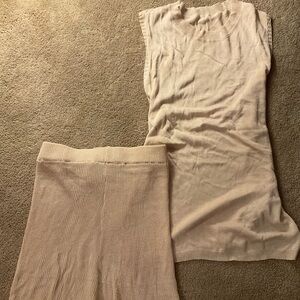 Chic Beige Pencil Skirt Set